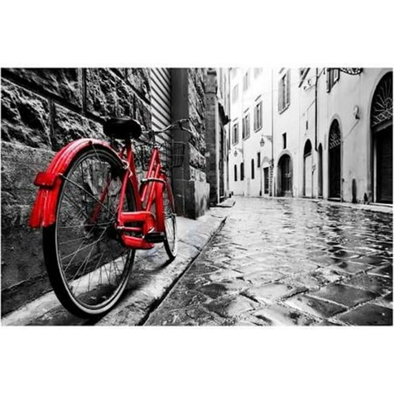 Home Decor The Red Bike Wall Art - Multicolor