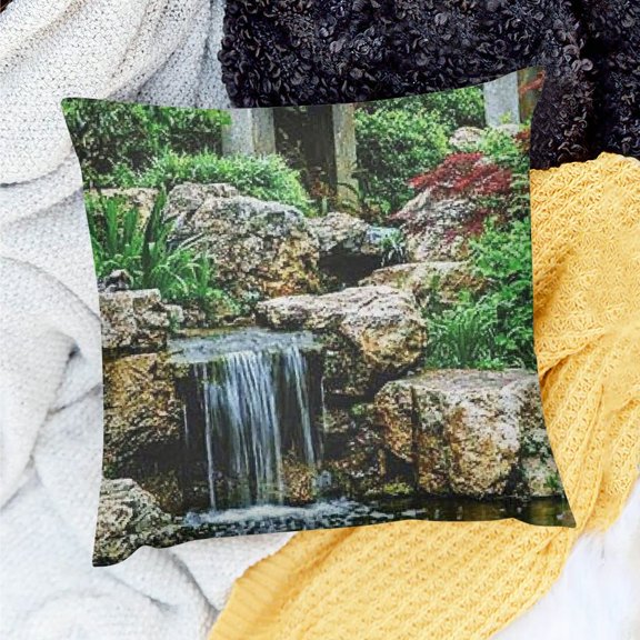 Home Decor Throw Pillows Cover waterfall bridge pond Pillows Cushion Case Couch Decor for Home Sofa Couch