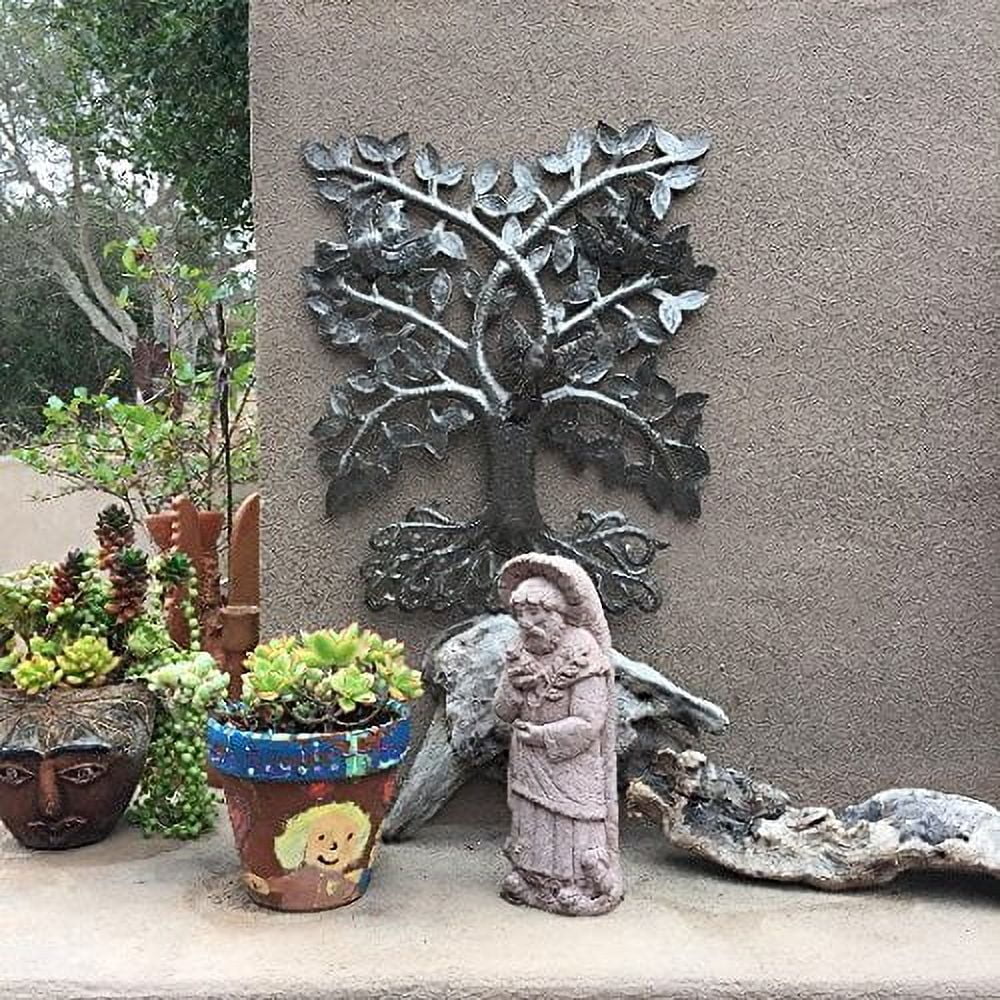 Recycled Metal Wall Decor Reference: Home Decor Tree Of Life With 3D Birds Joyful Garden