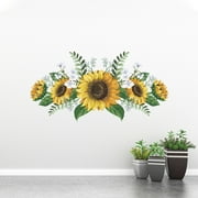 Home Decor Under 5 Clearance Gnobogi Painting Sunflowers Wall Stickers Bedroom Living Room Bedside Home Stickers Big Sales
