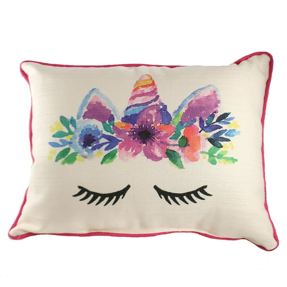 Home Decor Unicorn Pillow Fabric Lumbar Horn Mystical Chi0041