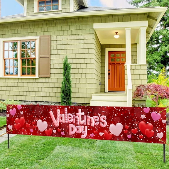 Home Decor Valentine'S Day Banners Love Red Festive Festive Atmosphere Decorations Garden Party Hanging Flags Tapestries Practical