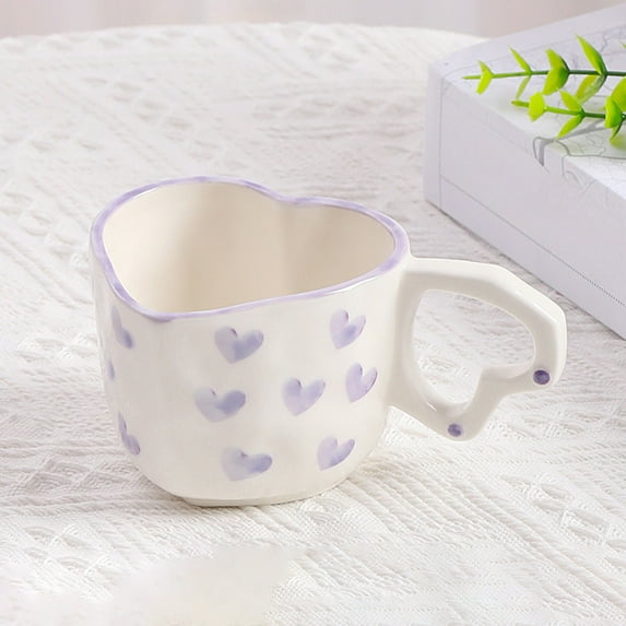 Home Decor Valentine'S Day Heart Shape Ceramic Cup For Coffee Milk Meaningful Cup For Daily Valentine'S Day Glass&Bottle Valentines Day Decorations