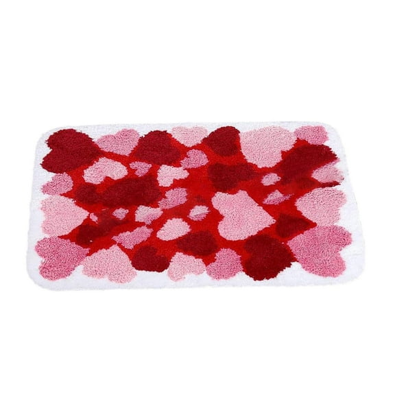 Home Decor Valentine'S Day Heart Shaped Carpet Valentine'S Day Bathroom Decoration Slip Bathroom Mat Red Bathroom Decoration Washable Heart Shaped Floor And Door Mat Welcome Carpet Features: