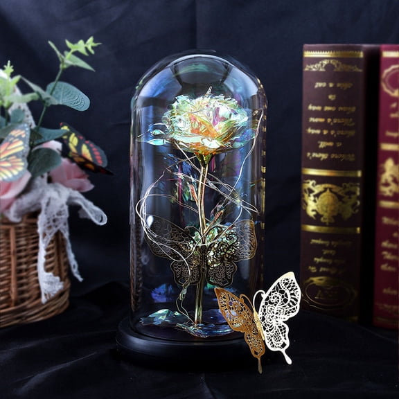 Home Decor for Valentines Day, Romantic Roses Ornament with LED Light Table Centerpiece Decor, Valentine's Day Kitchen Decorations, Womens Gifts for Valentines Day(1PC)