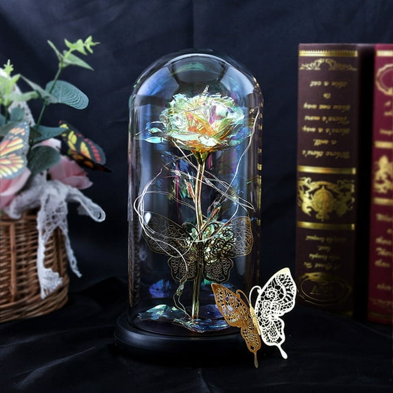 Home Decor for Valentines Day, Romantic Roses Ornament with LED Light Table Centerpiece Decor, Valentine's Day Kitchen Decorations, Womens Gifts for Valentines Day(1PC)