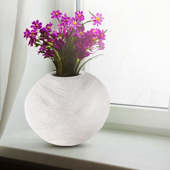 Aria Home Flower Vase, Matte White, Southwestern Inspired-Rustic-Earthy-Eclectic-Contemporary