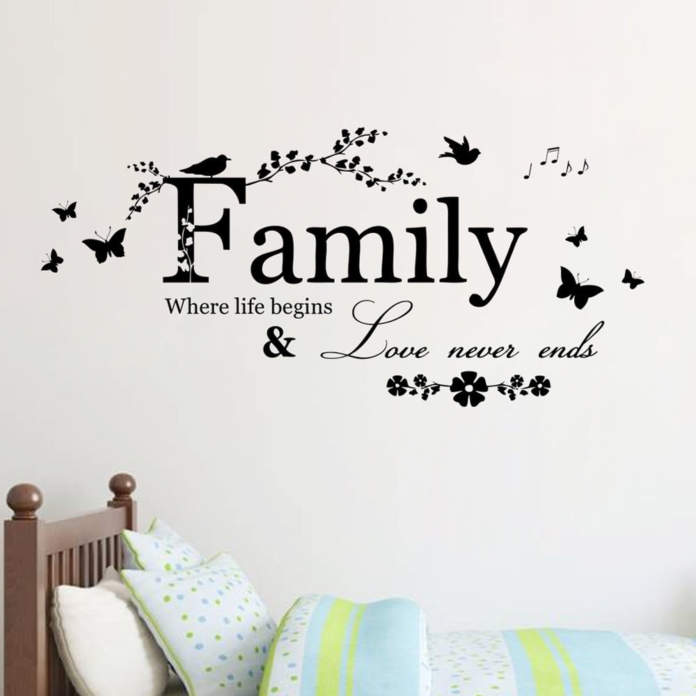 Home Decor Wall Decorations Wall Decals Family Letter Quote Removable