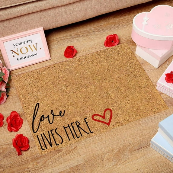Home Decor Warm Welcome Mat Gift Doormats For Gift Valentine'S Day Floor Mats Holiday Mats Welcome Door Mats Polyester Door Mats Carpet Valentines Day Decorations