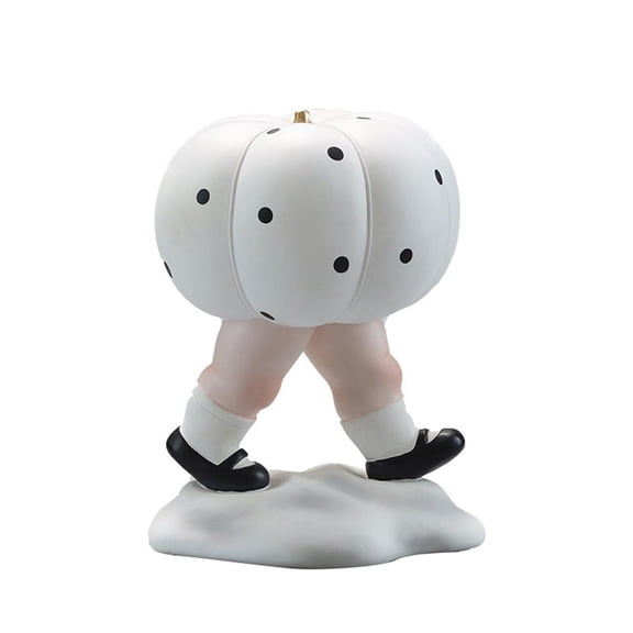 Home Decor Whimsical Decor Black Polka Dot Pumpkin Butt Figurine for Fall Halloween Thanksgiving Novelty Sculpture Gift 8 X 6 in