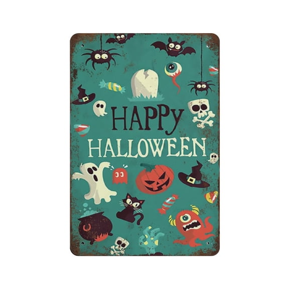 Home Decoration Christmas Halloween Pumpkin Tin Sign Vintage Plate tin sign Pin Up Art Painting Metal Signs Decor For Bar Kitchen,Retro style, farmhouse , bar, garage, tin sign 8 x 12 inches