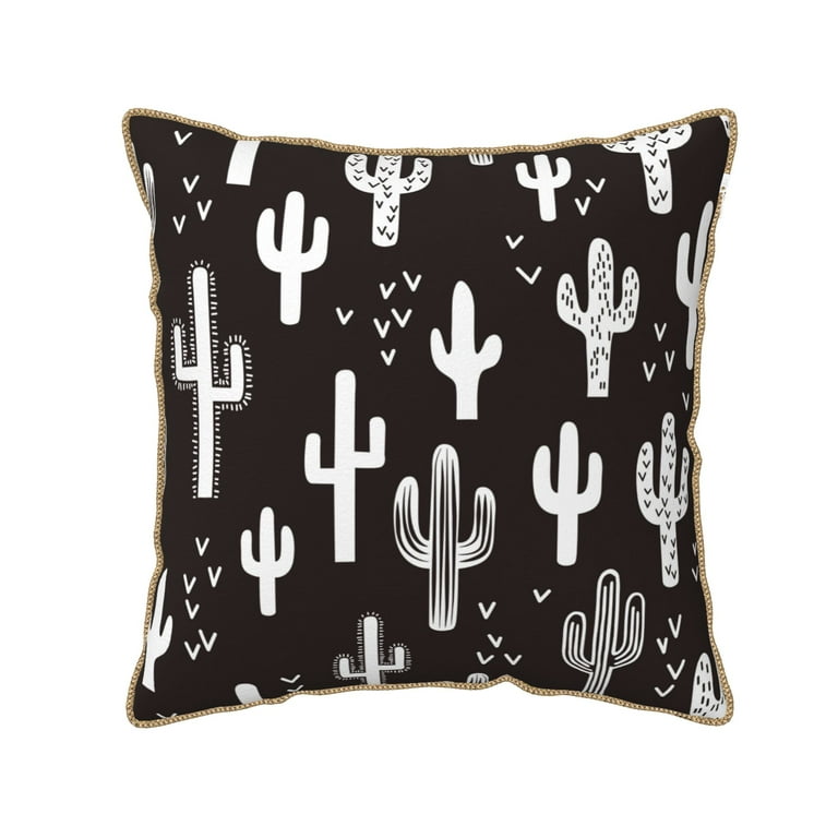 Black and store white cactus pillow