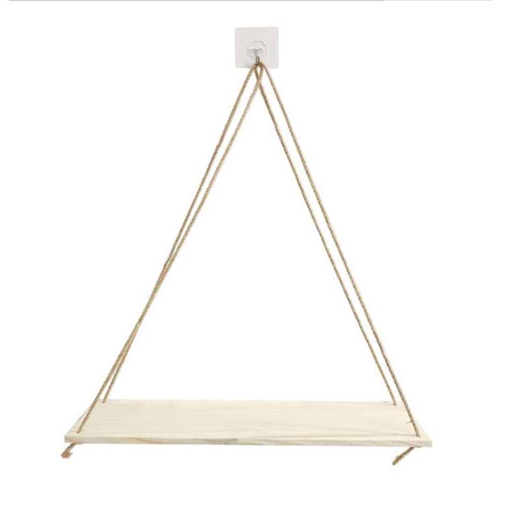 Home Decoration Rustic Wood Rack Rustic Wood Hanging Shelf Bohemian ...