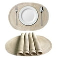 thumbnail image 1 of Home Decoration Table Placemats Oval Polyester Cotton Heat Resistance Washable Portable 4Pcs Insulation Pads, 1 of 8