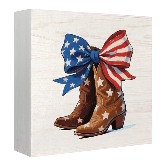 Home Decorations, Decorations for Home, Usa Star Decor, 4*4*0.6in Wood Block, Rustic Letter Sign, 4Th of July Patriotic Tabletop Centerpiece, 1 Pc