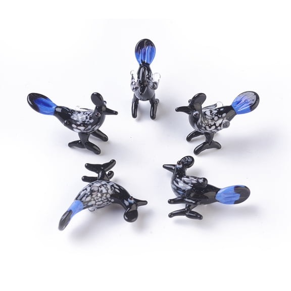 Home Decorations Handmade Lampwork Display Decorations Bird Black 32~34x11~13x24~27mm