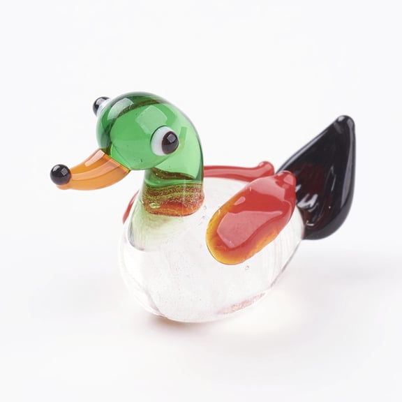 Home Decorations Handmade Lampwork Display Decorations Duck Colorful 27x12x20mm