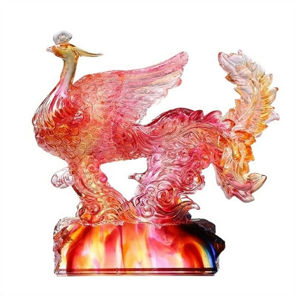 Home Decorations Ornament Figurines Gift Chinese Phoenix Sculpture Modern Ornaments Colored Glaze Craft Mascot Statue Gifts