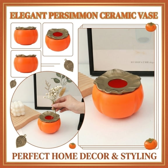 Home DecorationsforLiving Room, 9X4 In, Shatterproof Construction, Centerpiece Table Decorations, Tapered Waist, Autumn Displays, Rust Orange, 1 Pc