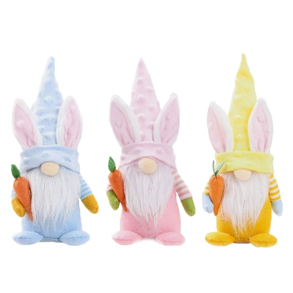 Home Decorative 10" Easter Gnomes With Carrot, Set Of 3