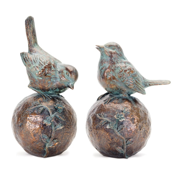 Home Decorative Bird - Orb (Set Of 2) 8.5"H, 10.5"H Resin