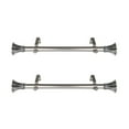 thumbnail image 1 of Home Decorative Blossom 1" Diameter Side Curtain Rod 12-20" Long (Set of 2) - Satin Nickel, 1 of 2