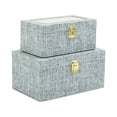 thumbnail image 1 of Home Decorative Canter Isle Light Blue Linen Box Set, 1 of 6