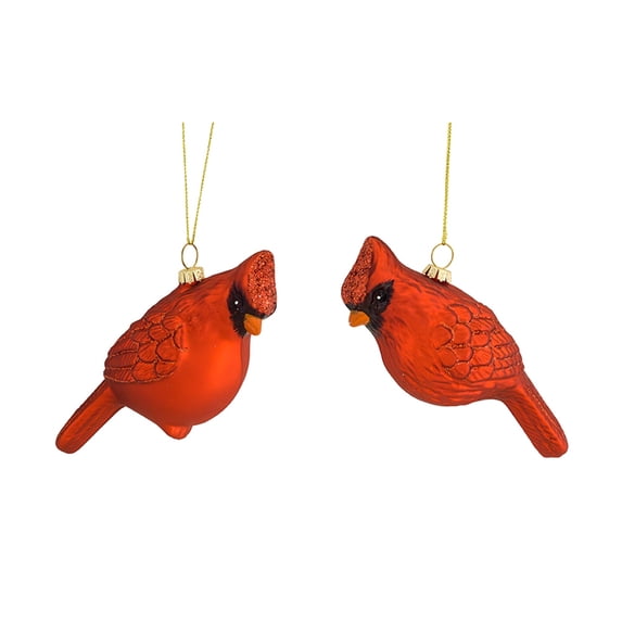 Pack of 12 Red Cardinal Hanging Christmas Ornaments 4"