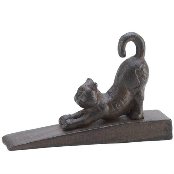 Home Decorative Cast Iron Stretching Kitty Cat Door Stopper