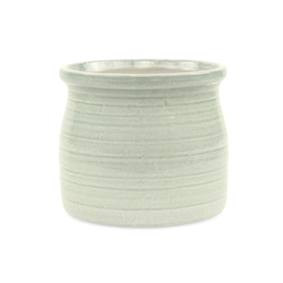 Home Decorative Celadon green curved ceramic planter