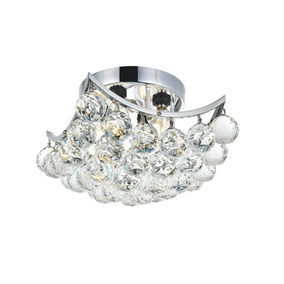 Home Decorative Corona 4 Light Chrome Flush Mount Clear Royal Cut Crystal