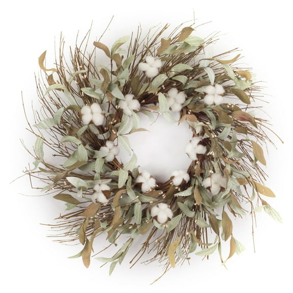 Home Decorative Cotton, Leaf Wreath 28"D Eva