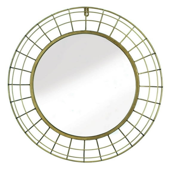 Home Decorative Dome-Style Frame Round Gold Wire Wall Mirror