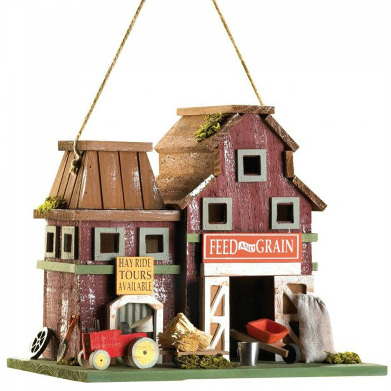 Home Decorative Feed And Grain Farmhouse Bird House - image 1 of 3