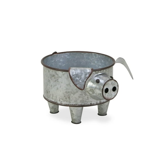 Home Decorative Galvanized Metal Piglet Planter