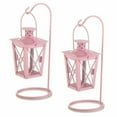 thumbnail image 1 of Home Decorative Hanging Railroad Lanterns Pair - Pink, 1 of 3