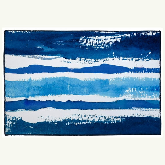 Home Decorative Indoor Accent Rug Sapphire Stripes - 3' X 5'