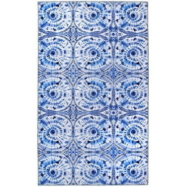 Home Decorative Indoor Accent Rug Shibori Blue - 3' X 5'