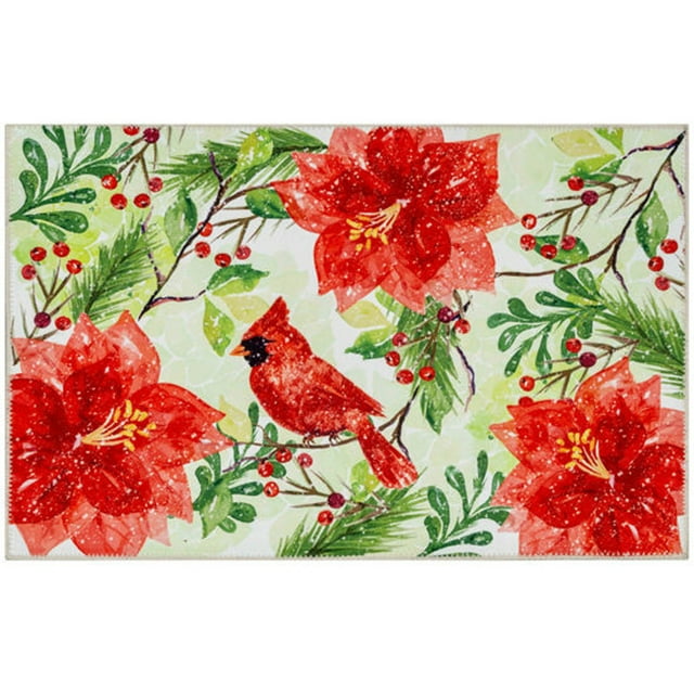 Home Decorative Indoor Outdoor Accent Rug Crimson Cardinal - 22" X 32"