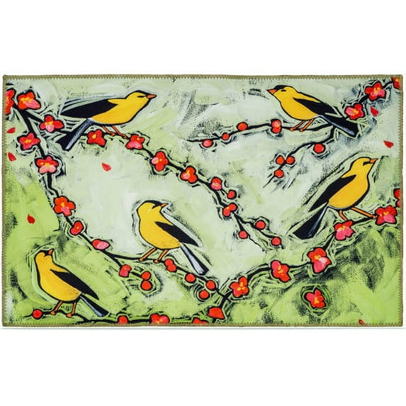 Home Decorative Indoor Outdoor Accent Rug Goldfinches - 22" X 32"