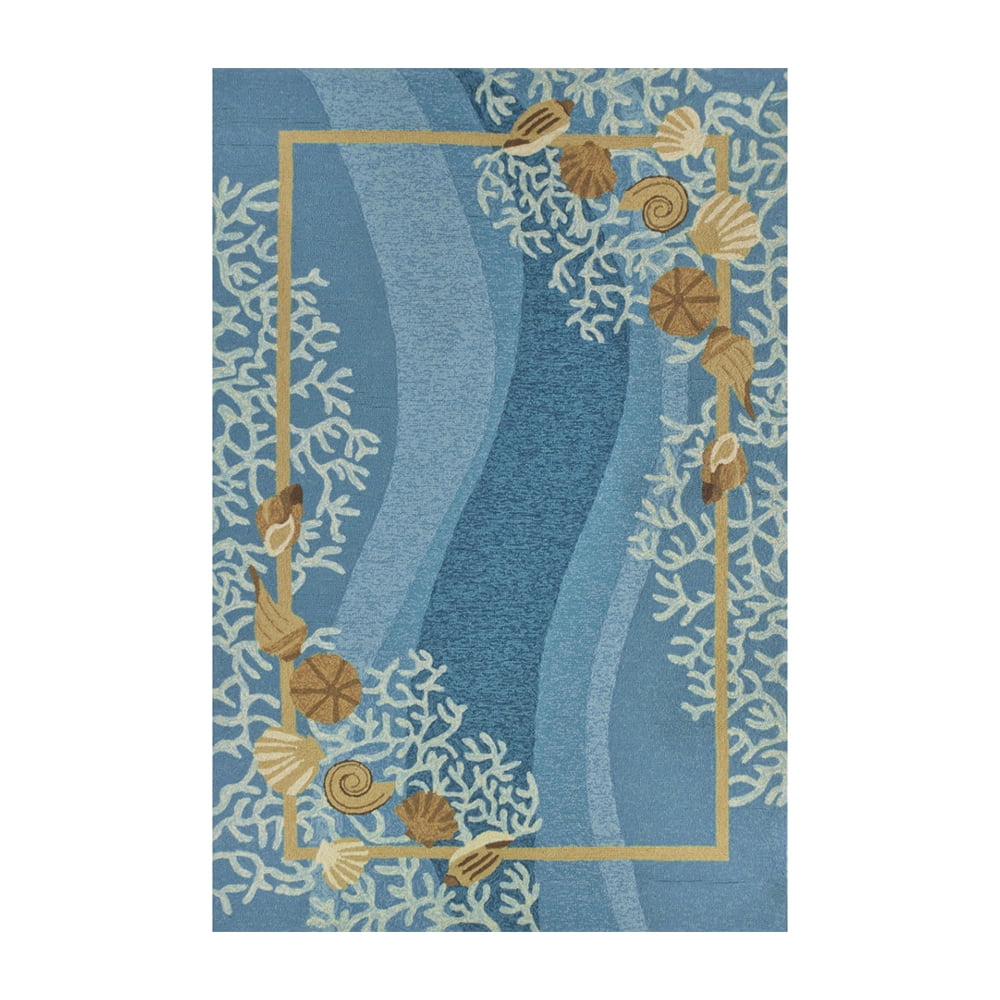 White Shell Rug Home Decorative Indoor Outdoor Accent Rug Shells & White Coral - 5' X 7 ...
