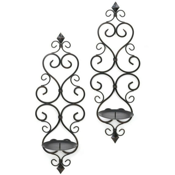 FLEUR-DE-LIS WALL SCONCE DUO