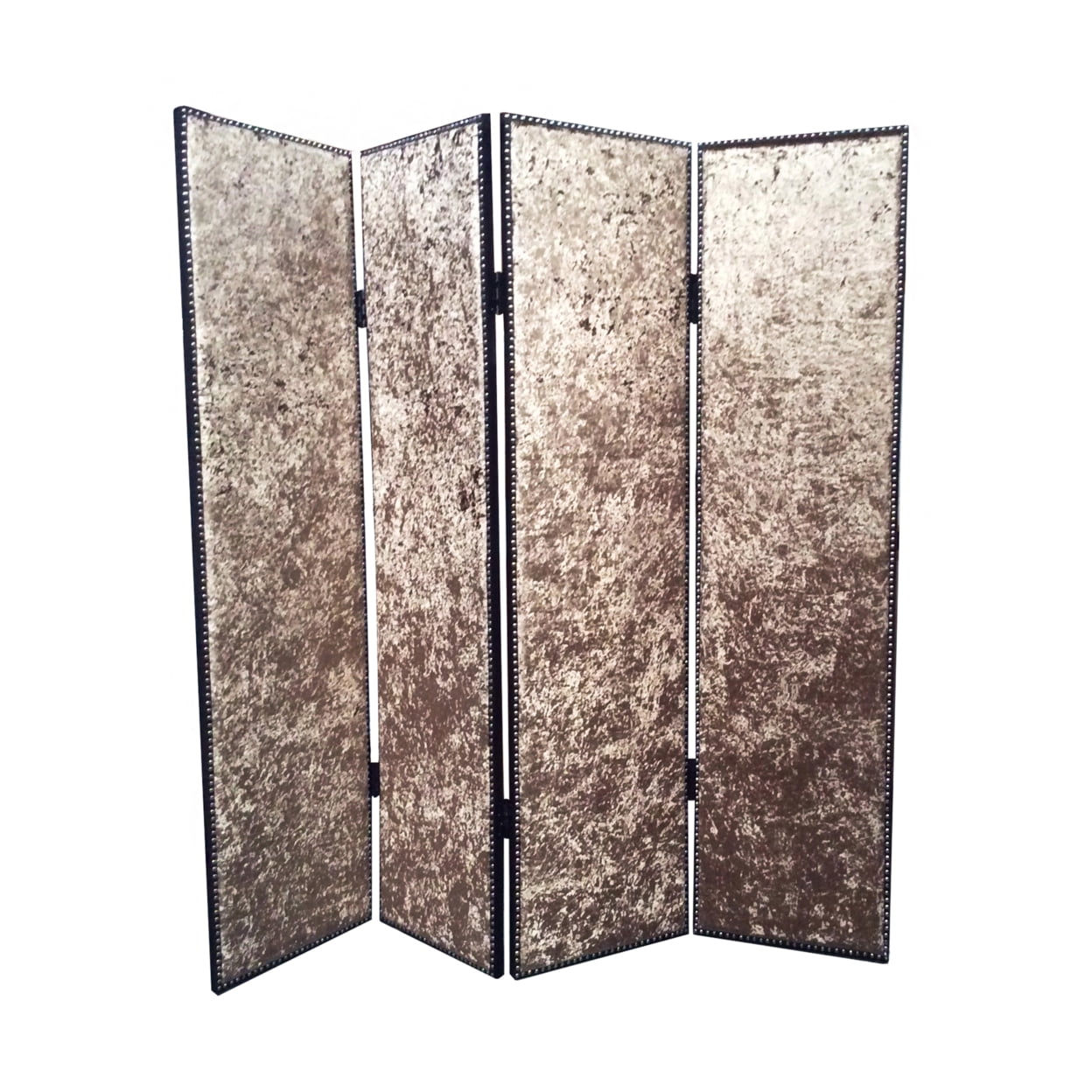 Viotetta Transitional Burlap and Fir Four-Panel Room Divider