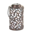 thumbnail image 1 of Home Decorative Iron Swirls Solar Garden Lantern - Brown, 1 of 7