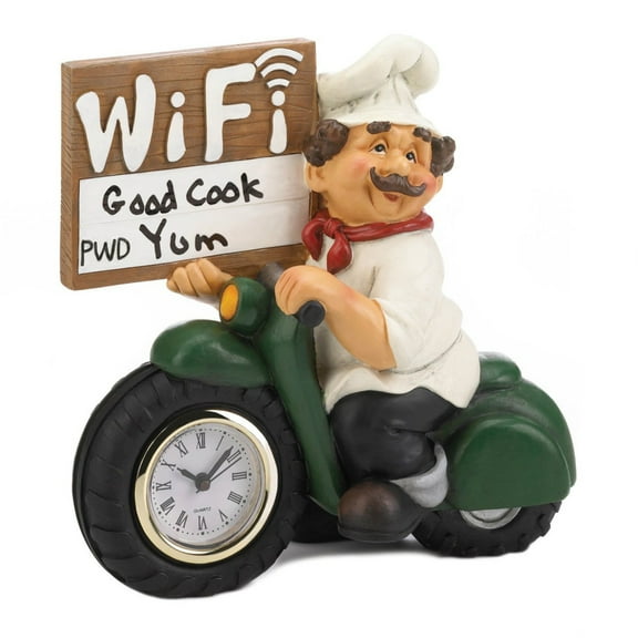 Home Decorative Italian Chef Wi-Fi Sign And Clock - Polyresin