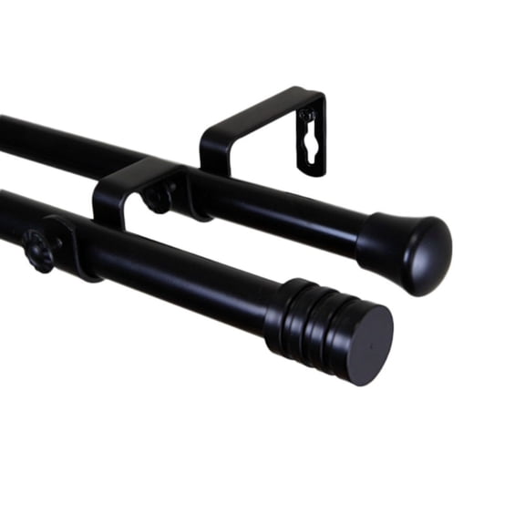 Home Decorative Lee Double Curtain Rod 66-120" - Black