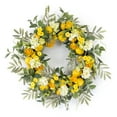 thumbnail image 1 of Home Decorative Lemon, Floral Wreath 28"D Foam, Plastic, 1 of 2