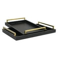 thumbnail image 1 of Home Decorative Lusan Black Faux Snakeskin Vinyl Tray Set, 1 of 6