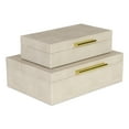 thumbnail image 1 of Home Decorative Lusan Cream Faux Shagreen Rectangular Storage Box Set, 1 of 7