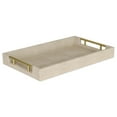 thumbnail image 1 of Home Decorative Lusan Cream Faux Shagreen Tray With Handles, 1 of 5